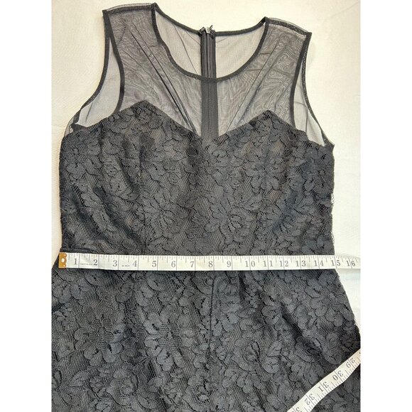 Ark & Co. Black Lace Romper With Mesh Neckline & Back Womens Size L - Picture 7 of 12